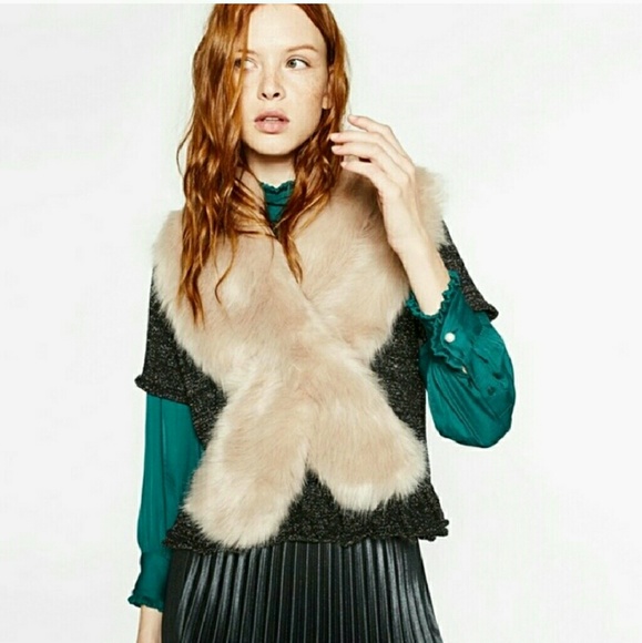 Zara Accessories - Zara FAUX Fur Wrap Stole